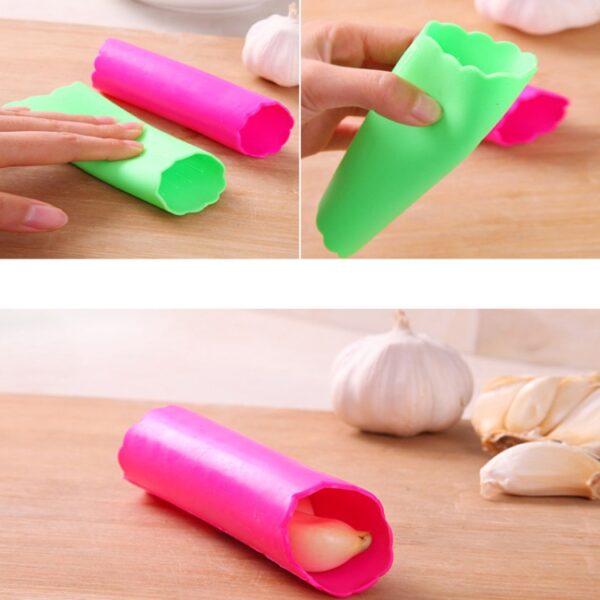 5 STKS Zachte Hars Buisvormige Herbruikbare Magic Handheld Rolling Knoflook Dunschiller Keuken Gereedschap (Willekeurige Kleur Levering) - Afbeelding 4