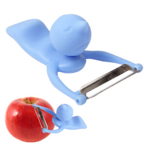 Men Shaped Fruit Vegetable Kitchen Blade Peeler met duurzaam ABS handvat (blauw)
