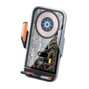 C10 Autonavigatie Infraroodsensor Transparante draadloze oplader 15W snellader Telefoonstandaard, C10 (Gray), C10 (Blue), C10 (Golden)