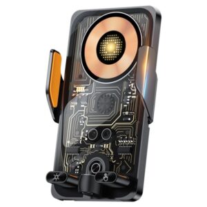 C1 Auto Draadloze 66W Snellader Telefoonhouder Infraroodsensor Punk Stijl, C1 Black, C1 Silver