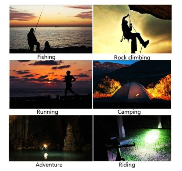 T6 Zoomable Strong Light LED Torch Zaklamp Koplamp voor vissen, kamperen - Afbeelding 5