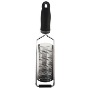 Kaasrasp Roestvrijstalen mes Kaasschaaf Citroenrasp Chocoladeschraapschaaf met beschermhoes, Cheese Grater (Black)