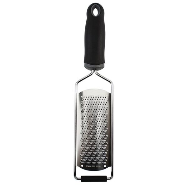 Kaasrasp Roestvrijstalen mes Kaasschaaf Citroenrasp Chocoladeschraapschaaf met beschermhoes, Cheese Grater (Black)