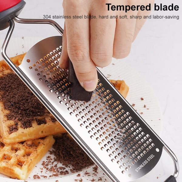 Kaasrasp Roestvrijstalen mes Kaasschaaf Citroenrasp Chocoladeschraapschaaf met beschermhoes, Cheese Grater (Black) - Afbeelding 5