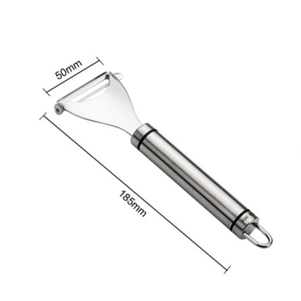 2 STUKS Roestvrijstalen dunschiller Fruitmes Schaafmachine Multifunctionele keukenschraper Aardappelschilmes, Triangular Planer, Bow Planer - Afbeelding 2