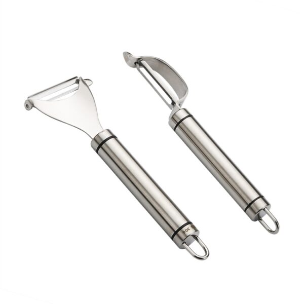2 STUKS Roestvrijstalen dunschiller Fruitmes Schaafmachine Multifunctionele keukenschraper Aardappelschilmes, Triangular Planer, Bow Planer - Afbeelding 7