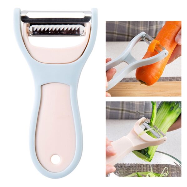 Fruit Groentesnijder Schaafmachine Aardappel Wortel Keukengereedschap, Fruit Vegetable Peeler Planer(Beige), Fruit Vegetable Peeler Planer(Blue) - Afbeelding 6