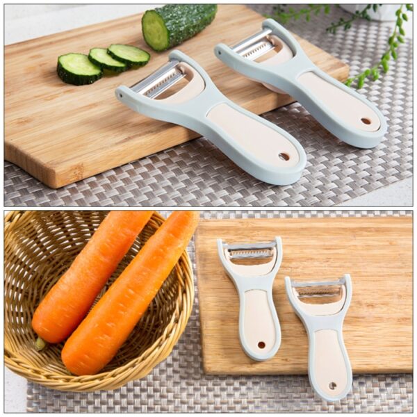 Fruit Groentesnijder Schaafmachine Aardappel Wortel Keukengereedschap, Fruit Vegetable Peeler Planer(Beige), Fruit Vegetable Peeler Planer(Blue) - Afbeelding 7