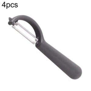4 stuks roestvrijstalen dunschiller met ronde handgreep, suikerrietschraper, fruitvliegtuig, 4 PCS Apple Peeler Knife (Dark Gery), 4 PCS Apple Peeler Knife (Green), 4 PCS Apple Peeler Knife (White), 4 PCS Apple Peeler Knife (Light Gery)...