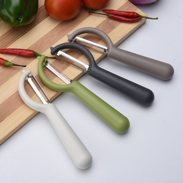 4 stuks roestvrijstalen dunschiller met ronde handgreep, suikerrietschraper, fruitvliegtuig, 4 PCS Apple Peeler Knife (Dark Gery), 4 PCS Apple Peeler Knife (Green), 4 PCS Apple Peeler Knife (White), 4 PCS Apple Peeler Knife (Light Gery)... - Afbeelding 3