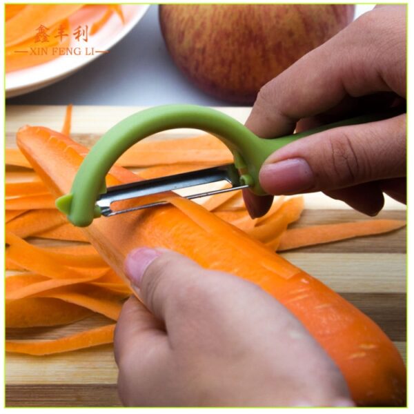 4 stuks roestvrijstalen dunschiller met ronde handgreep, suikerrietschraper, fruitvliegtuig, 4 PCS Apple Peeler Knife (Dark Gery), 4 PCS Apple Peeler Knife (Green), 4 PCS Apple Peeler Knife (White), 4 PCS Apple Peeler Knife (Light Gery)... - Afbeelding 5