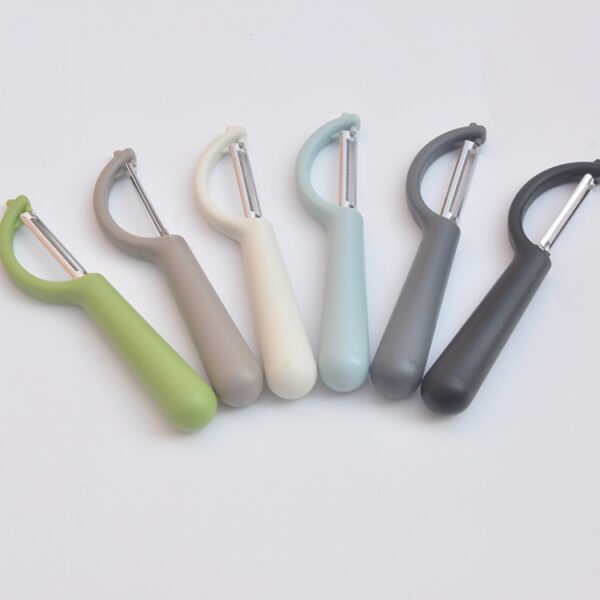4 stuks roestvrijstalen dunschiller met ronde handgreep, suikerrietschraper, fruitvliegtuig, 4 PCS Apple Peeler Knife (Dark Gery), 4 PCS Apple Peeler Knife (Green), 4 PCS Apple Peeler Knife (White), 4 PCS Apple Peeler Knife (Light Gery)... - Afbeelding 6