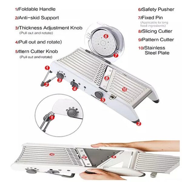 Multifunctionele lange roestvrijstalen rasp Slicer Chopper Crusher - Afbeelding 5