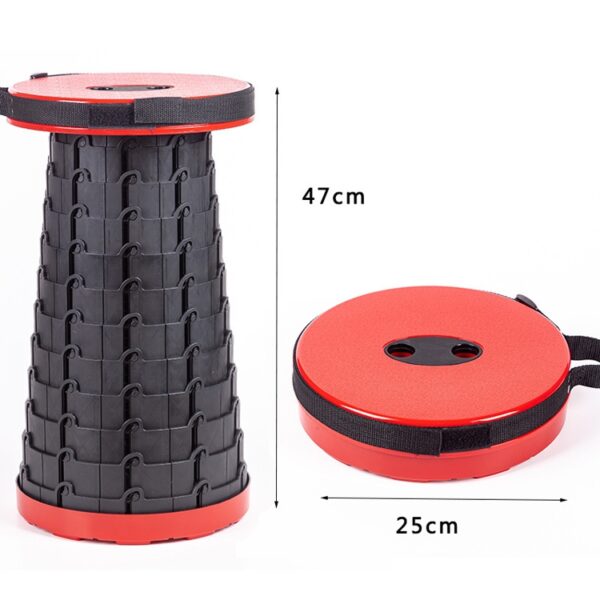 Outdoor Draagbare Opvouwbare Telescopische Plastic Kruk Camping Vissen Tuinkruk, 47cm(Black), 47cm(Red), 47cm(Yellow), 47cm(Green), 47cm(Purple) - Afbeelding 4