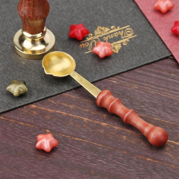 Retro Seal Fire Paint Seal Lepel Houten smeltwas Speciale maatlepel - Afbeelding 5