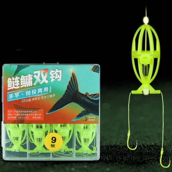2 sets dubbele haken ISEAMA Explosieve haak Bighead Carp Feeder voor handhengel en werphengel, 6, 7, 8, 9, 10, 11, 12, 13, 14