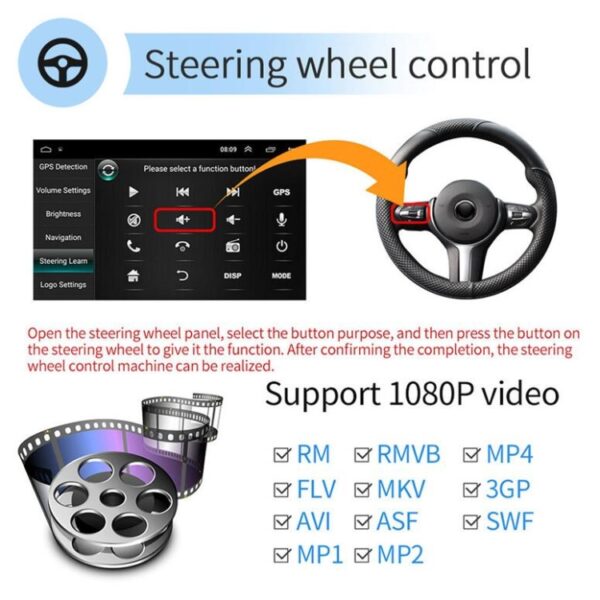 Universele machine Android Smart navigatie autonavigatie DVD achteruitrijvideo geïntegreerde machine, 9inch 1+16G Standard, 9inch 2+16G Standard, 9inch 2+32G Standard, 10inch 1+16G Standard, 10inch 2+16G Standard, 10inch 2+32G Standard... - Afbeelding 9