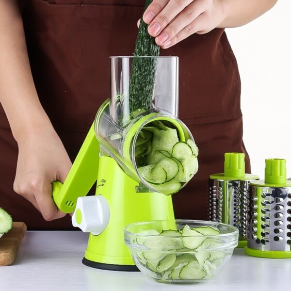 Multifunctionele handmatige fruit-groentesnijder, wortel-aardappelsnijmachine, roestvrijstalen mes, salade-chopper, levering in willekeurige kleur - Afbeelding 2