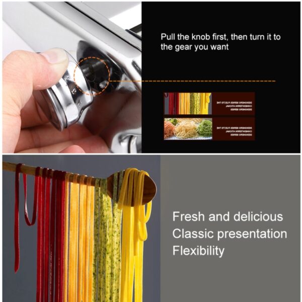 Huishoudelijke roestvrijstalen pasta Making Machine Manual Noodle Maker Spaghetti Handnijder - Afbeelding 7