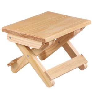 Draagbare eenvoudige grenen massief houten opvouwbare kruk buitenvisstoelkruk, Wooden Folding Stool