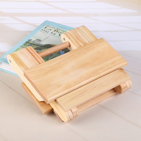 Draagbare eenvoudige grenen massief houten opvouwbare kruk buitenvisstoelkruk, Wooden Folding Stool - Afbeelding 3