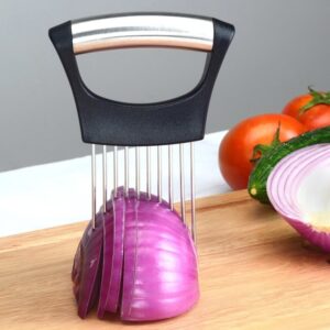 Roestvrijstalen uienvorkhouder Pin Keuken Groentesnijhulpmiddel