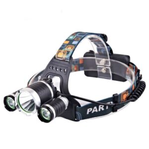 Sterk licht, oplaadbare langeafstandslamp met drie koppen, buitenvislamp, led-zaklamp op het hoofd, (3T6 Without Battery), (3T6 2 Batteries), (1T6 x 2XPE Without Battery), 2 Batteries+EU Plug