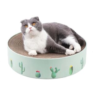 Rond gegolfd kattenkrabber klauwslijper speelgoedbed, Green 41x41x10cm, Pink 41x41x10cm, Green 36x36x8cm, Pink 36x36x8cm, Green 32x32x6cm, Pink 32x32x6cm, Paw Print 32x32x6cm, Paw Print 36x36x8cm, Paw Print 41x41x10cm, Blue Letters 41x41x10cm...