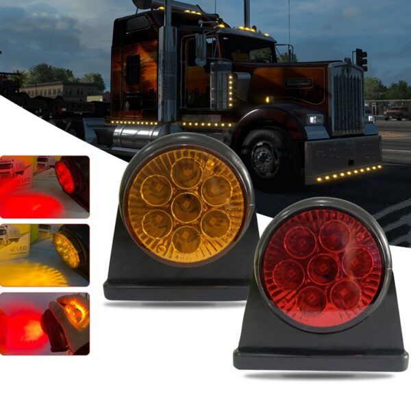 12 / 24V 14 LED's Truck tweekleurig zijlicht Aanhangwagen zijwaarts achterlicht