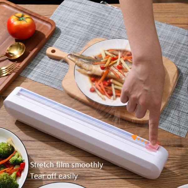 Zuignaptype Vershoudfoliesnijder Huishoudelijke plasticfolie Verstelbare opbergsnijdoos, Suction Cup Cling Film Cutter - Afbeelding 6