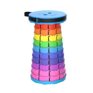 Outdoor Opvouwbare Telescopische Kruk Draagbare Visstoel, 45cm(Rainbow)