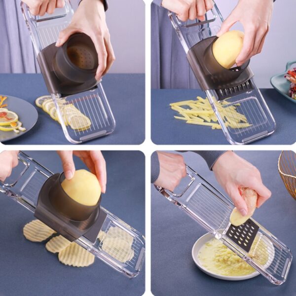 Multifunctionele gelikter keukengadget Aardappelschijfrasp, Three Knives Gray, Six Knives Gray - Afbeelding 5