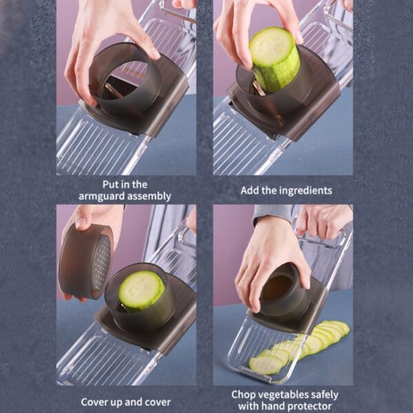 Multifunctionele gelikter keukengadget Aardappelschijfrasp, Three Knives Gray, Six Knives Gray - Afbeelding 6