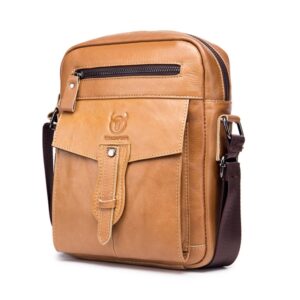 BUFF CAPTAIN 053 Leren schoudertas voor heren, eerste laag koeienhuid, aktetas met grote capaciteit, specificatie:, Large (Yellow Brown), Small (Yellow Brown), Large (Black), Small (Black), Large (Dark Brown), Small (Dark Brown)