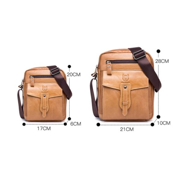 BUFF CAPTAIN 053 Leren schoudertas voor heren, eerste laag koeienhuid, aktetas met grote capaciteit, specificatie:, Large (Yellow Brown), Small (Yellow Brown), Large (Black), Small (Black), Large (Dark Brown), Small (Dark Brown) - Afbeelding 3