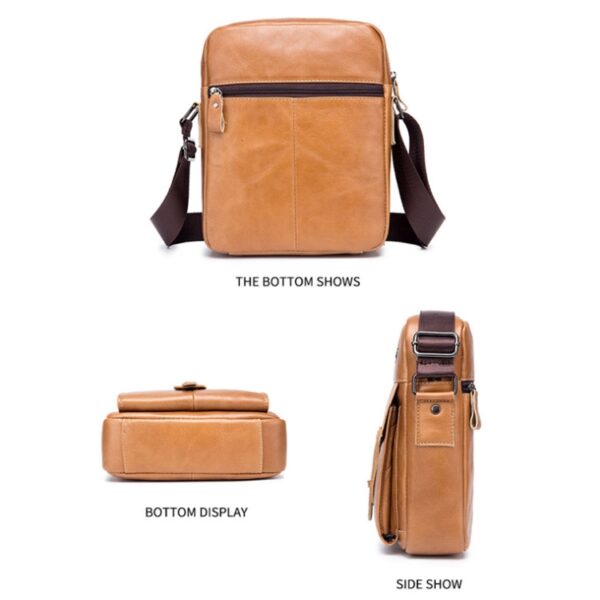 BUFF CAPTAIN 053 Leren schoudertas voor heren, eerste laag koeienhuid, aktetas met grote capaciteit, specificatie:, Large (Yellow Brown), Small (Yellow Brown), Large (Black), Small (Black), Large (Dark Brown), Small (Dark Brown) - Afbeelding 4