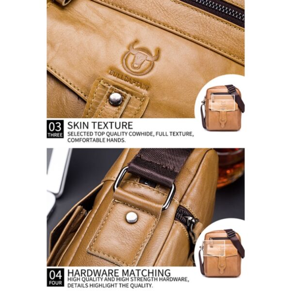 BUFF CAPTAIN 053 Leren schoudertas voor heren, eerste laag koeienhuid, aktetas met grote capaciteit, specificatie:, Large (Yellow Brown), Small (Yellow Brown), Large (Black), Small (Black), Large (Dark Brown), Small (Dark Brown) - Afbeelding 6