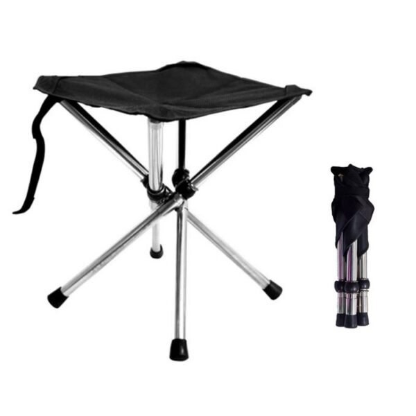 Outdoor intrekbare draagbare roestvrijstalen kruk camping strand vissen klapstoel, specificatie:, S, L - Afbeelding 2