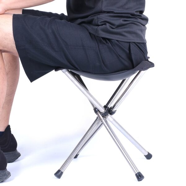 Outdoor intrekbare draagbare roestvrijstalen kruk camping strand vissen klapstoel, specificatie:, S, L - Afbeelding 6