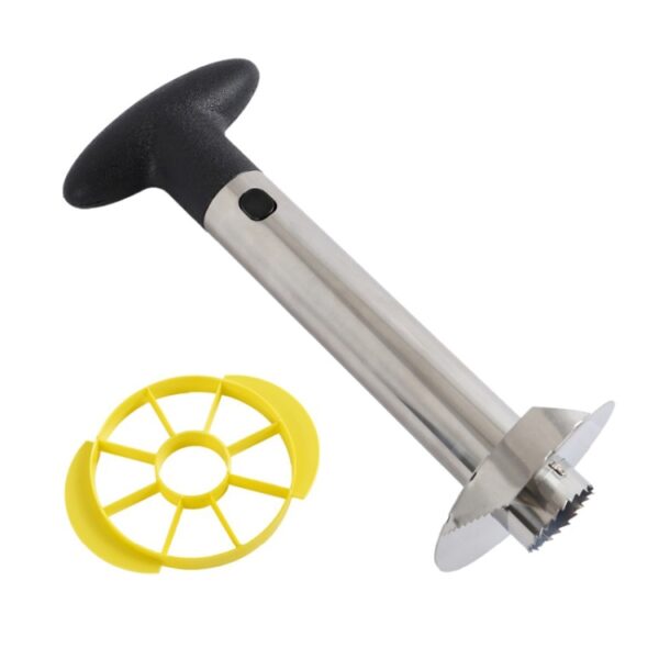 2 stuks roestvrijstalen ananasschiller snijmachines fruitsnijder keukengereedschap, Pineapple Corer Slicer (Black handle), Pineapple Corer Slicer (Yellow handle) - Afbeelding 2