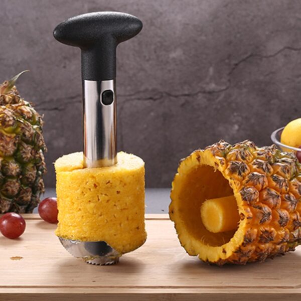 2 stuks roestvrijstalen ananasschiller snijmachines fruitsnijder keukengereedschap, Pineapple Corer Slicer (Black handle), Pineapple Corer Slicer (Yellow handle) - Afbeelding 11