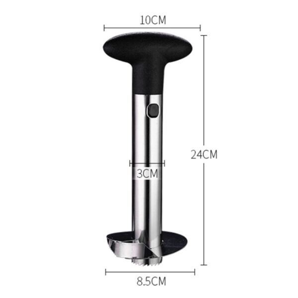 2 stuks roestvrijstalen ananasschiller snijmachines fruitsnijder keukengereedschap, Pineapple Corer Slicer (Black handle), Pineapple Corer Slicer (Yellow handle) - Afbeelding 4