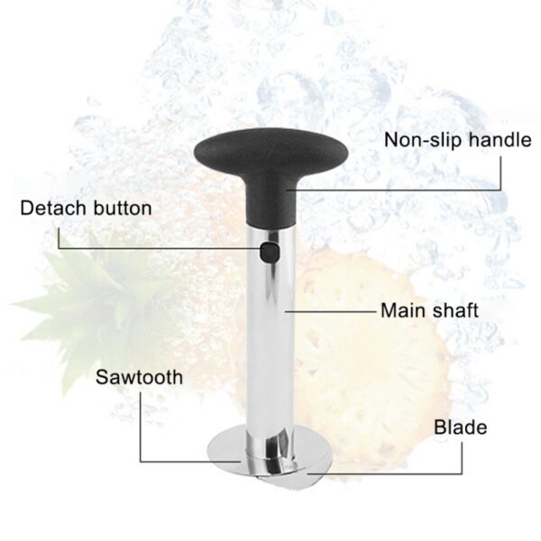 2 stuks roestvrijstalen ananasschiller snijmachines fruitsnijder keukengereedschap, Pineapple Corer Slicer (Black handle), Pineapple Corer Slicer (Yellow handle) - Afbeelding 6
