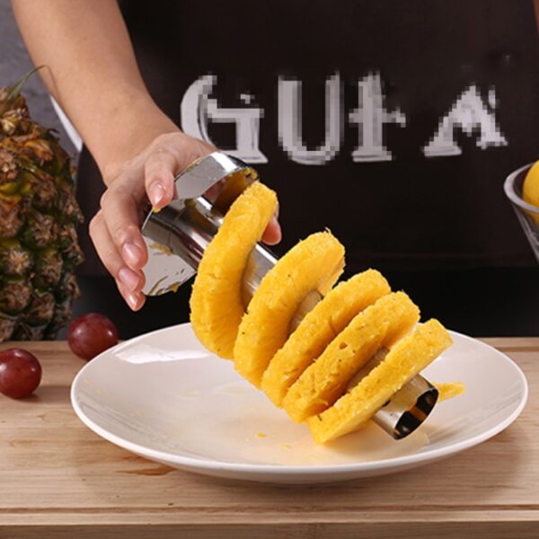 2 stuks roestvrijstalen ananasschiller snijmachines fruitsnijder keukengereedschap, Pineapple Corer Slicer (Black handle), Pineapple Corer Slicer (Yellow handle) - Afbeelding 9