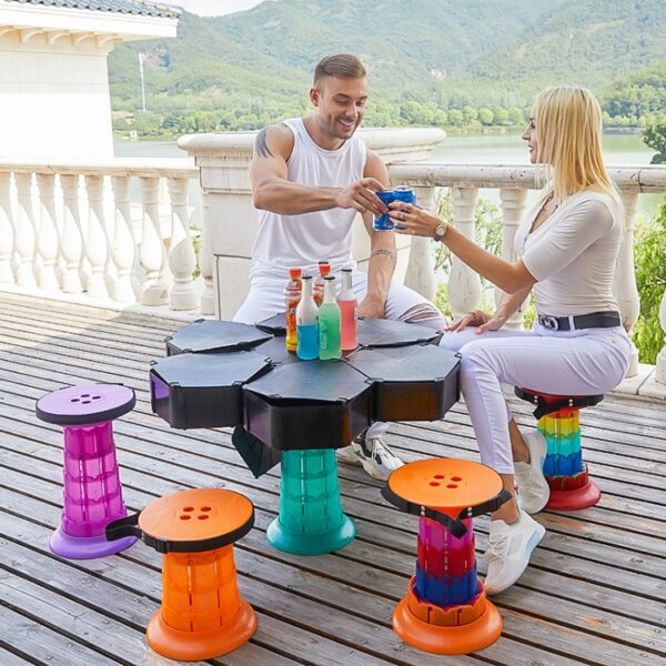 Outdoor draagbare Lotus verhoogde opvouwbare telescopische kruk, 52cm(Black), 52cm(Red), 52cm(Orange), 52cm(Yellow), 52cm(Blue), 52cm(Green), 52cm(Purple), 52cm(Shining Red), 52cm(Shining Blue), 52cm(Shining Orange) - Afbeelding 6