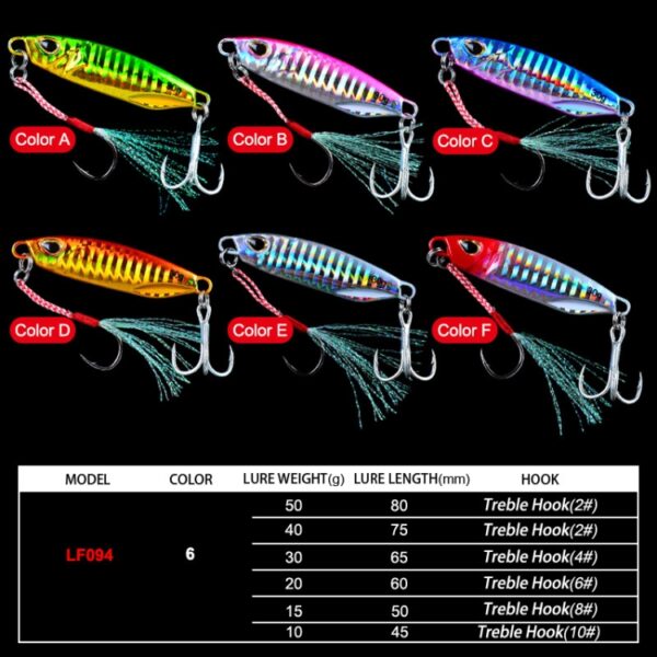 3 STKS PROBEROS Ijzeren Plaat Lood Vis Far-Fluoch Metalen Weg Aas, 10G, 15G, 20G, 30G, 40G, 50G - Afbeelding 2