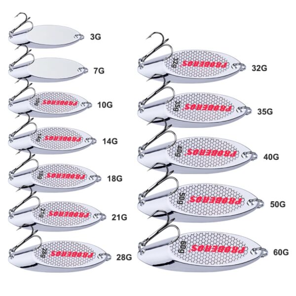 PROBEROS DW342 Kunstaas VIB metalen pailletten, 2 PCS 3g, 5 PCS 7g, 5 PCS 10g, 2 PCS 14g, 2 PCS 18g, 21g, 2 PCS  28g, 32g, 2 PCS  35g, 40g, 2 PCS 50g, 60g - Afbeelding 6