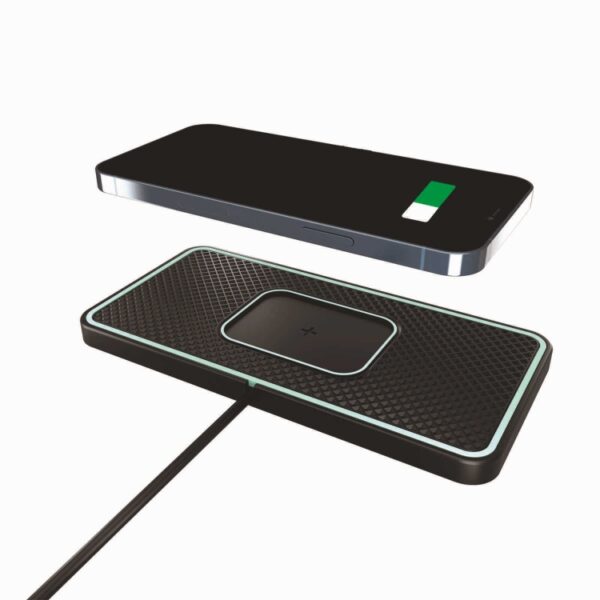 C1-PRO 2 in 1 auto draadloos opladen antislip pad met licht voor AirPods / iPhone, C1PRO Black - Afbeelding 2