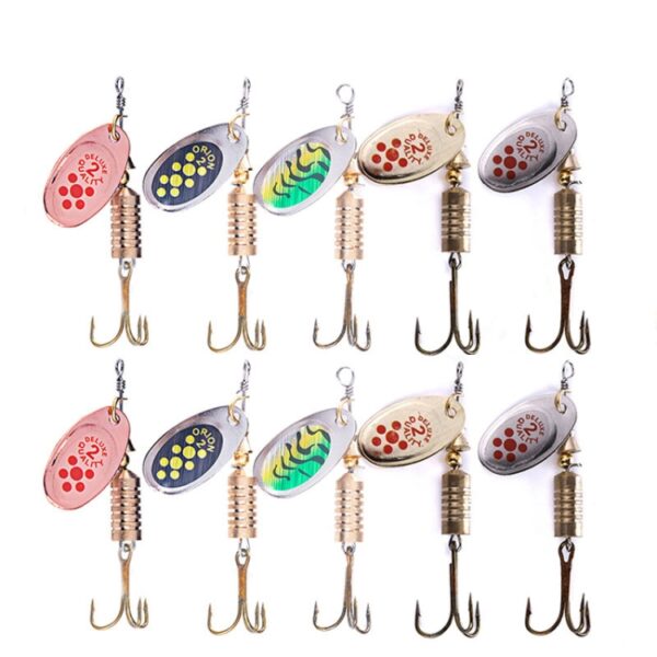 10 STUKS HENGJIA SP054 6.7cm / 7g Zoetwaterpailletten Road Bait, Silver, Gold, Gold+Silver, Green Stripes, Black Gold Point, Copper - Afbeelding 2