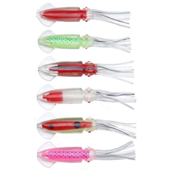 6 stuks / zak HENGJIA SO1516 12cm / 15cm Kleurrijk Octopus Nep Aas, SO1516